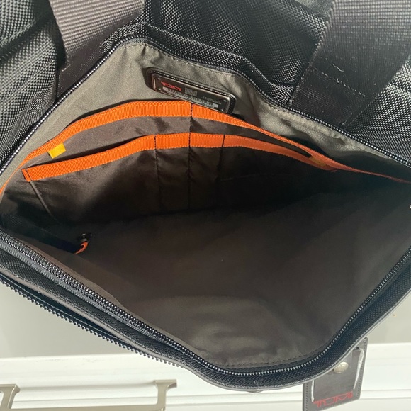 Tumi NWOT Alpha Black/Brown Ballistic Nylon Briefcase - Picture 11 of 12